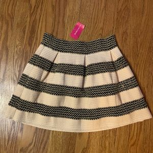 Black Pink and Gold striped mini skirt